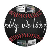 黒いお父さんと子供たちと家族のパパ6枚写真 野球ボール (正面)