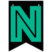 黒いお祝い-及び多彩な文字 バンティングフラッグ (第3の旗)