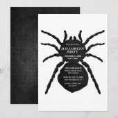 黒いかわいいスパイダーキッズのハロウィン 招待状 (正面/裏面)