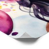 黒いかわいらし女性のバカラフルルーメンパーティー ポスター (角)