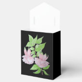 黒いかわいらし背景ピンクの結婚花 フェイバーボックス (オープン)