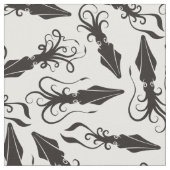 黒いか模様 ファブリック (クローズアップ)