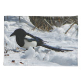 黒いくちばしのロッキー山のマグピー枕箱 枕カバー (裏面)