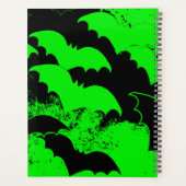 黒いこうもりを緑色に点灯 プランナー手帳 (裏面)