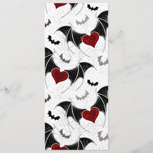 黒いこうもり翼を持つハロウィーンハート アドバイスカード (正面)
