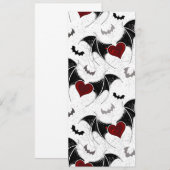 黒いこうもり翼を持つハロウィーンハート アドバイスカード (正面/裏面)