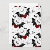 黒いこうもり翼を持つハロウィーンハート アドバイスカード (正面/裏面)