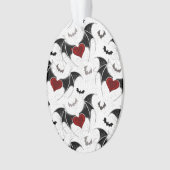 黒いこうもり翼を持つハロウィーンハート オーナメント (正面)