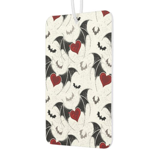 黒いこうもり翼を持つハロウィーンハート カーエアーフレッシュナー (左)