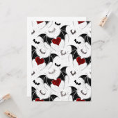 黒いこうもり翼を持つハロウィーンハート カード (正面/裏面インサイチュ)