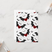 黒いこうもり翼を持つハロウィーンハート カード (正面/裏面インサイチュ)