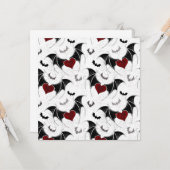 黒いこうもり翼を持つハロウィーンハート カード (正面/裏面インサイチュ)