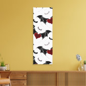 黒いこうもり翼を持つハロウィーンハート キャンバスプリント (インサイチュ (リビング))