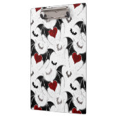 黒いこうもり翼を持つハロウィーンハート クリップボード (左)