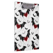 黒いこうもり翼を持つハロウィーンハート クリップボード (右)