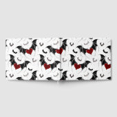 黒いこうもり翼を持つハロウィーンハート ゲストブック (全面)