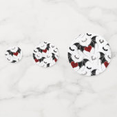 黒いこうもり翼を持つハロウィーンハート コンフェッティ (正面)