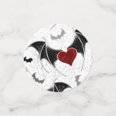 黒いこうもり翼を持つハロウィーンハート コンフェッティ (スモール正面)