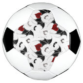 黒いこうもり翼を持つハロウィーンハート サッカーボール (回転)