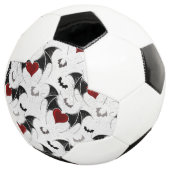 黒いこうもり翼を持つハロウィーンハート サッカーボール (3/4)