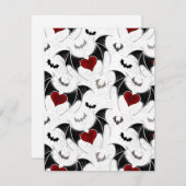 黒いこうもり翼を持つハロウィーンハート シーズンカード (正面/裏面)