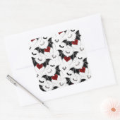 黒いこうもり翼を持つハロウィーンハート スクエアシール (封筒)