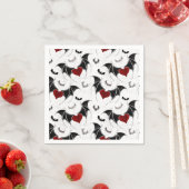黒いこうもり翼を持つハロウィーンハート スタンダードカクテルナプキン (インサイチュ)