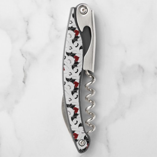 黒いこうもり翼を持つハロウィーンハート ソムリエナイフ (裏面)