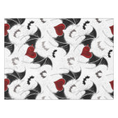 黒いこうもり翼を持つハロウィーンハート テーブルクロス (正面(横))