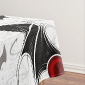 黒いこうもり翼を持つハロウィーンハート テーブルクロス (インサイチュ)