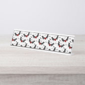 黒いこうもり翼を持つハロウィーンハート デスクネームプレート (正面)