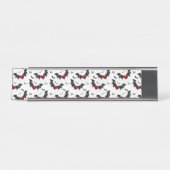 黒いこうもり翼を持つハロウィーンハート デスクネームプレート (正面)