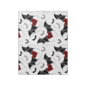 黒いこうもり翼を持つハロウィーンハート ノートパッド (回転)