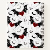 黒いこうもり翼を持つハロウィーンハート ノートブック (裏面)