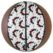 黒いこうもり翼を持つハロウィーンハート バスケットボール (縦)