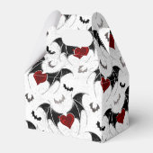 黒いこうもり翼を持つハロウィーンハート フェイバーボックス (正面サイド)