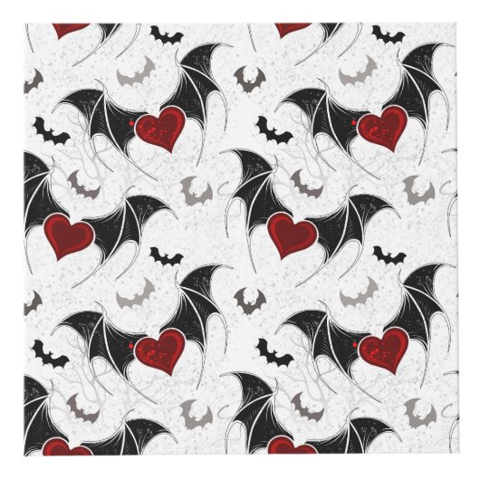 黒いこうもり翼を持つハロウィーンハート フォトキューブ (右)