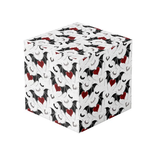 黒いこうもり翼を持つハロウィーンハート フォトキューブ (裏面アングル)