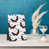 黒いこうもり翼を持つハロウィーンハート フォトプラーク (側面)