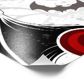 黒いこうもり翼を持つハロウィーンハート フォトプリント            (角)