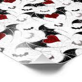 黒いこうもり翼を持つハロウィーンハート フォトプリント            (角)