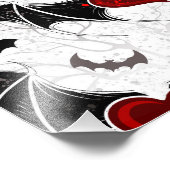 黒いこうもり翼を持つハロウィーンハート フォトプリント            (角)