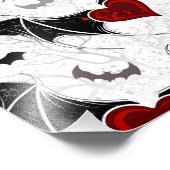 黒いこうもり翼を持つハロウィーンハート フォトプリント            (角)