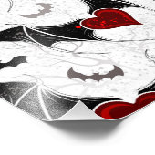 黒いこうもり翼を持つハロウィーンハート フォトプリント            (角)