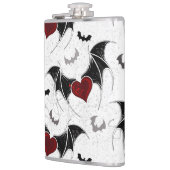 黒いこうもり翼を持つハロウィーンハート フラスク (左)