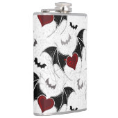 黒いこうもり翼を持つハロウィーンハート フラスク (右)