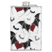 黒いこうもり翼を持つハロウィーンハート フラスク (裏面)