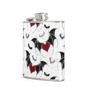 黒いこうもり翼を持つハロウィーンハート フラスク (左)