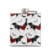 黒いこうもり翼を持つハロウィーンハート フラスク (裏面)