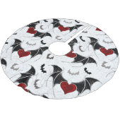 黒いこうもり翼を持つハロウィーンハート ブラッシュドポリエステルツリースカート (アングル)